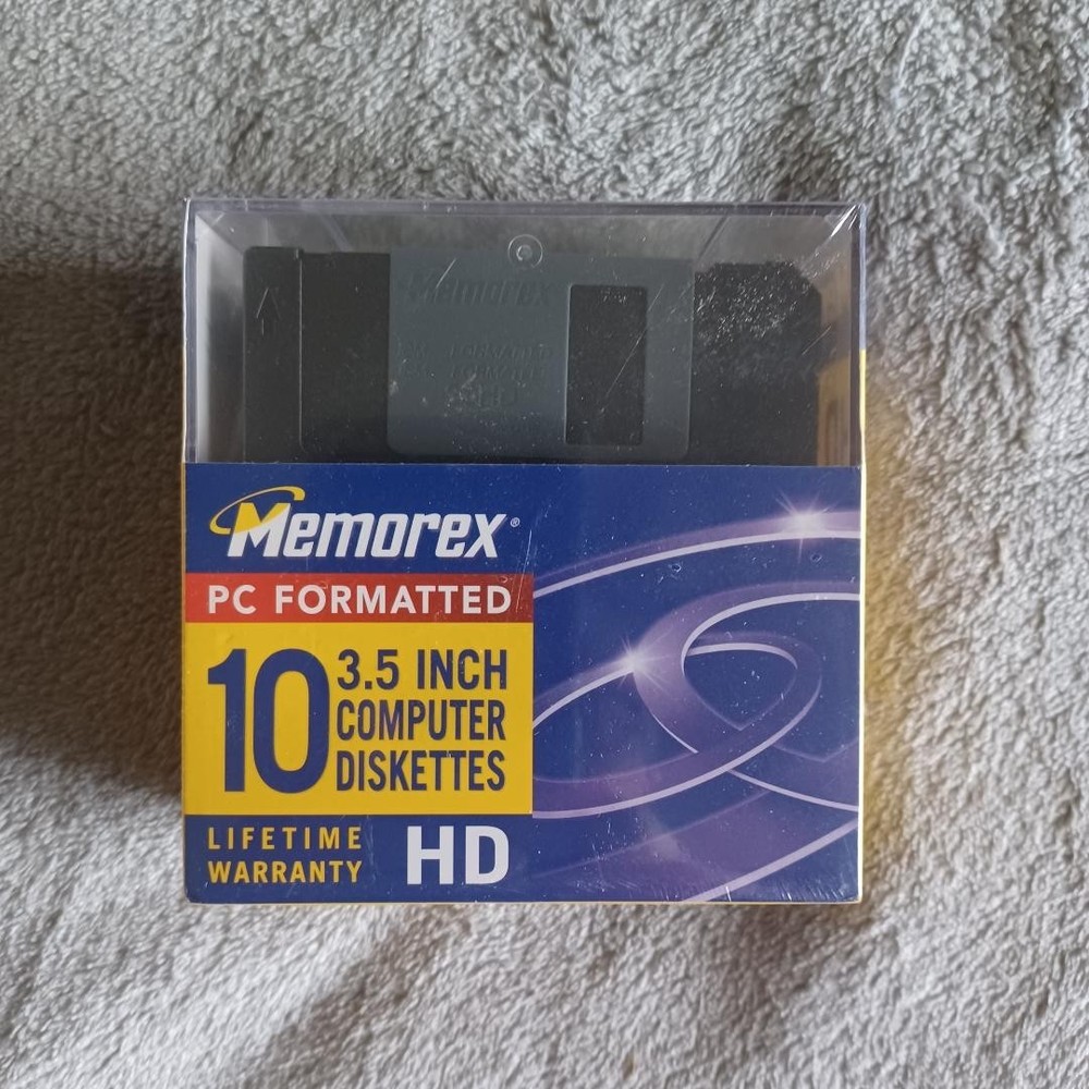 Memorex HD 10 Pack PC Formatted 3.5 Inch High Density Computer Diskettes