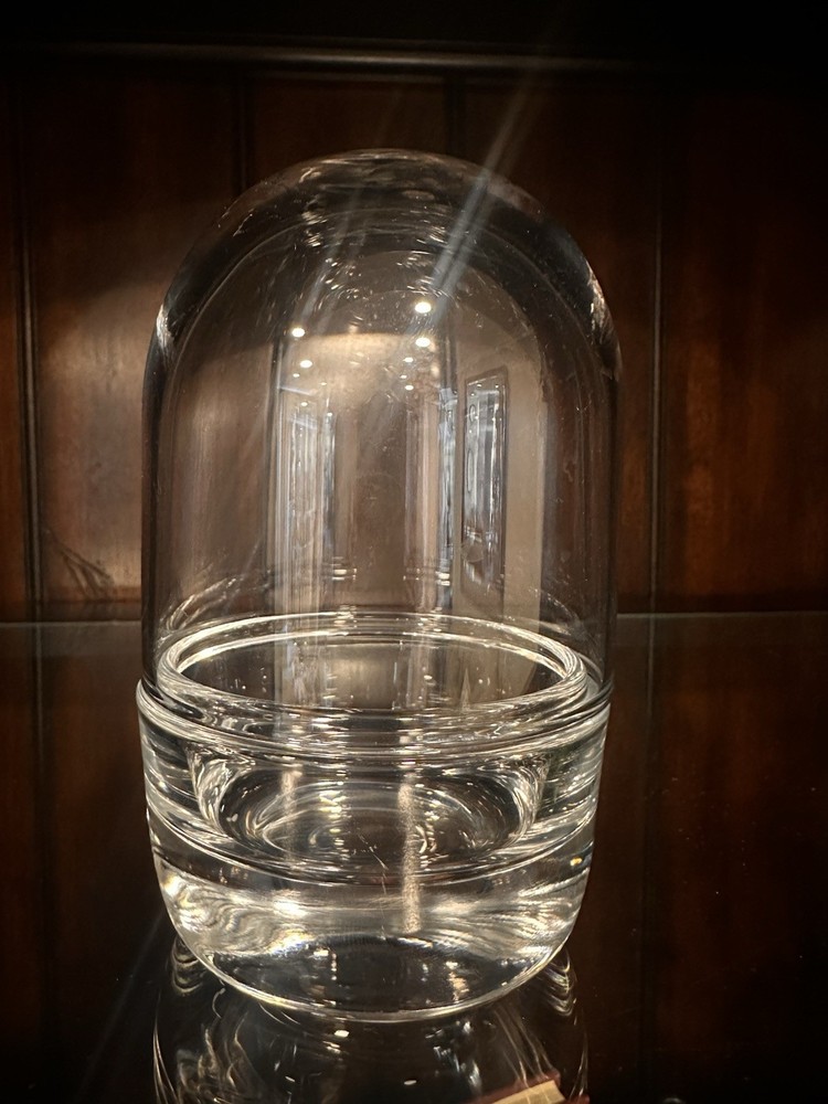 Glass Dome Terrarium 5” Thick Solid Clear Base For Plants