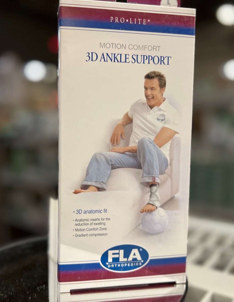 FLA Prolite 3D Left Ankle Support Braces Charcoal Left Foot Small