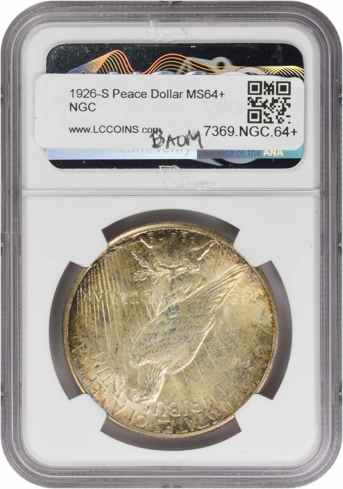 1926-S Peace Silver Dollar MS64+ NGC