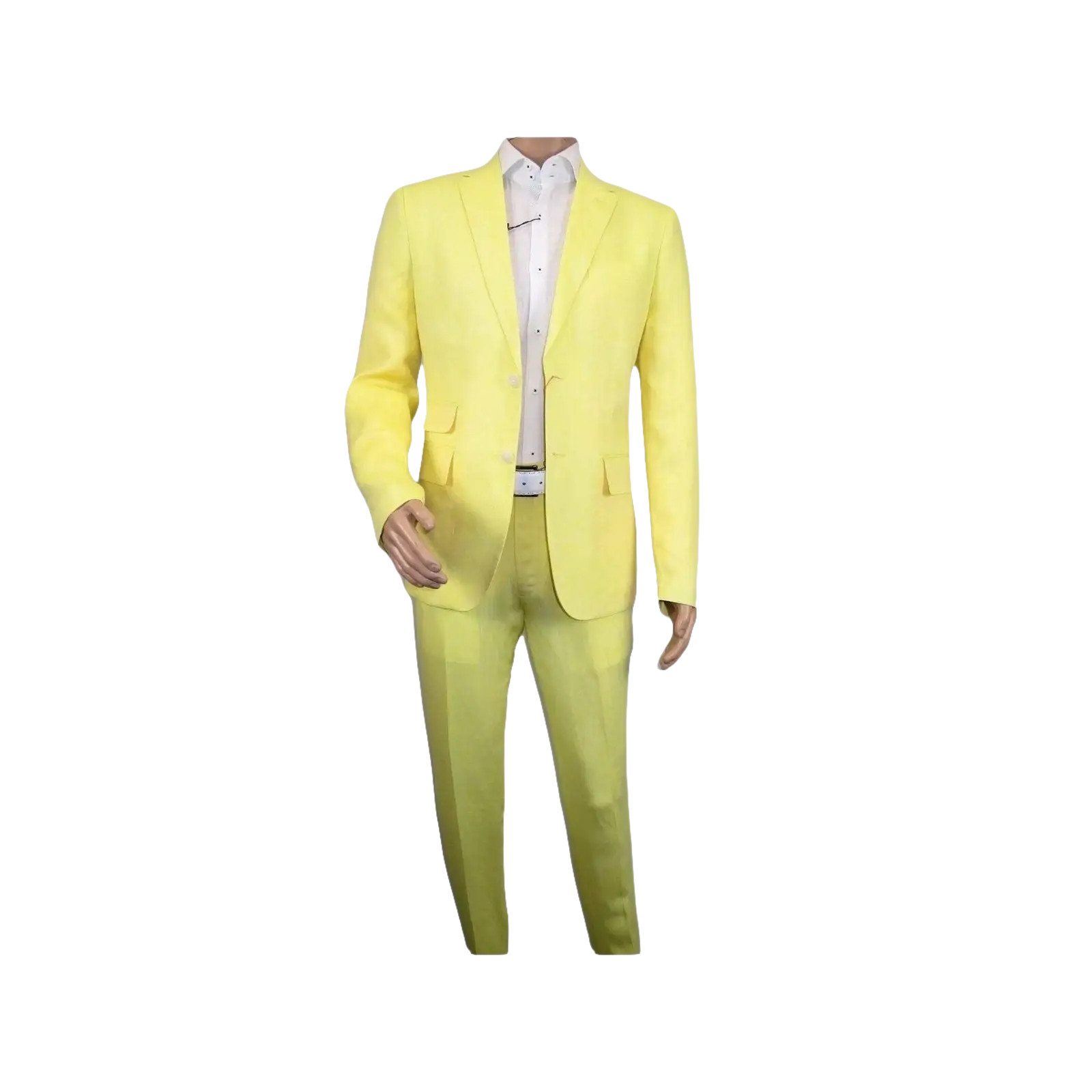 Men Premium 100% Linen Cocktail Suit by INSERCH Breathable and cool SU880 Yellow