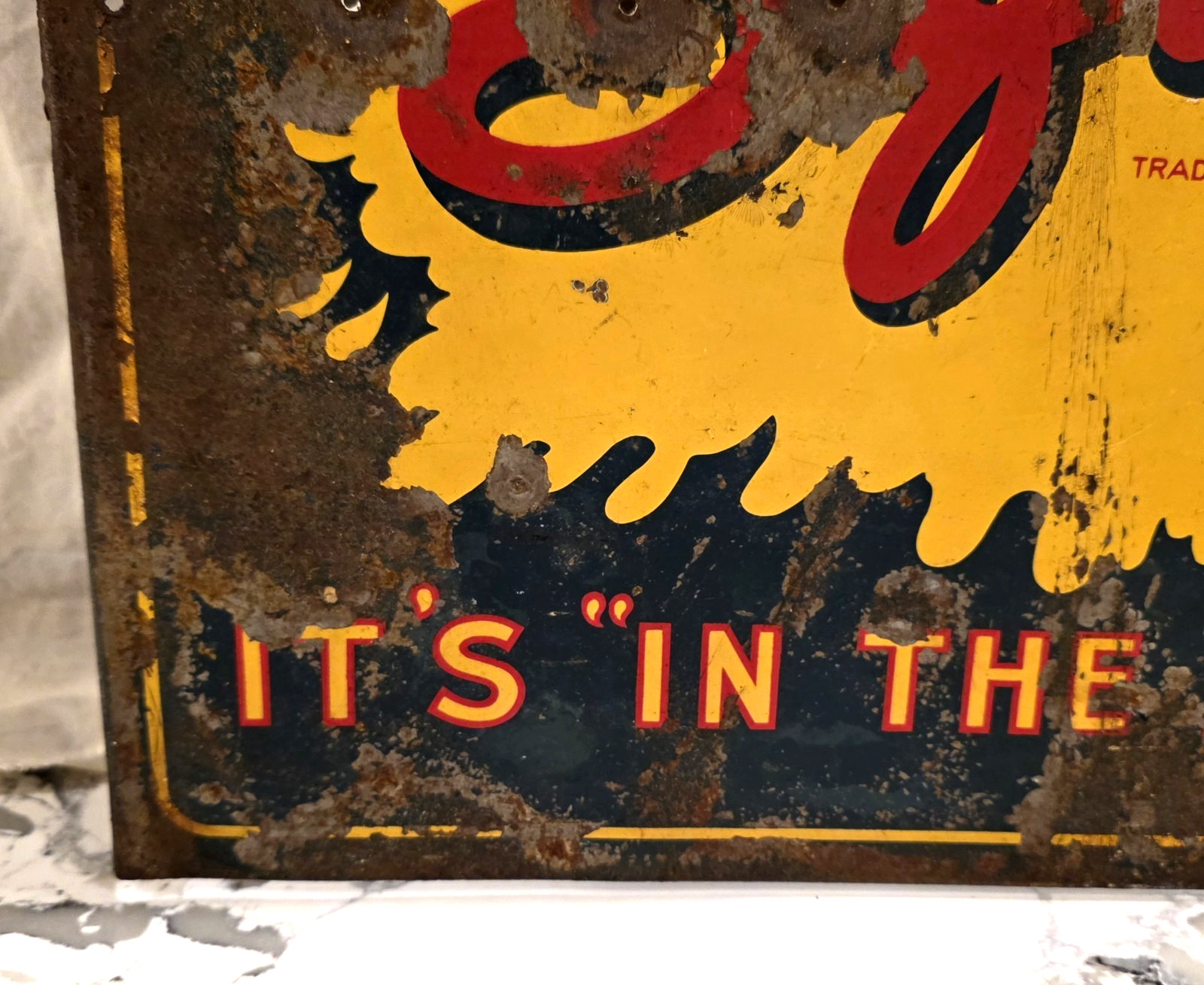 Rare Original 1963 Drink SQUIRT Flange Sign - It's In The Public Eye - 18" x 14"