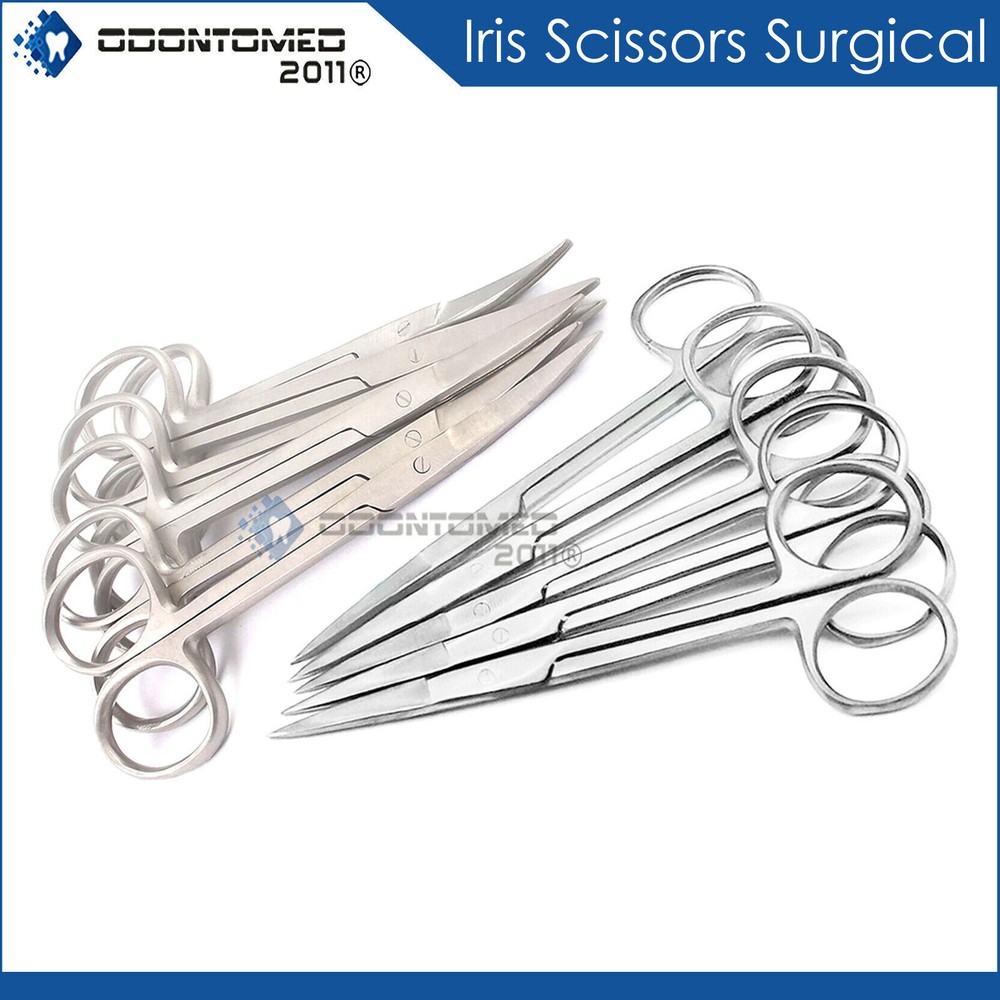 10 ASSORTED IRIS SCISSORS 3.5" STRAIGHT + CURVED