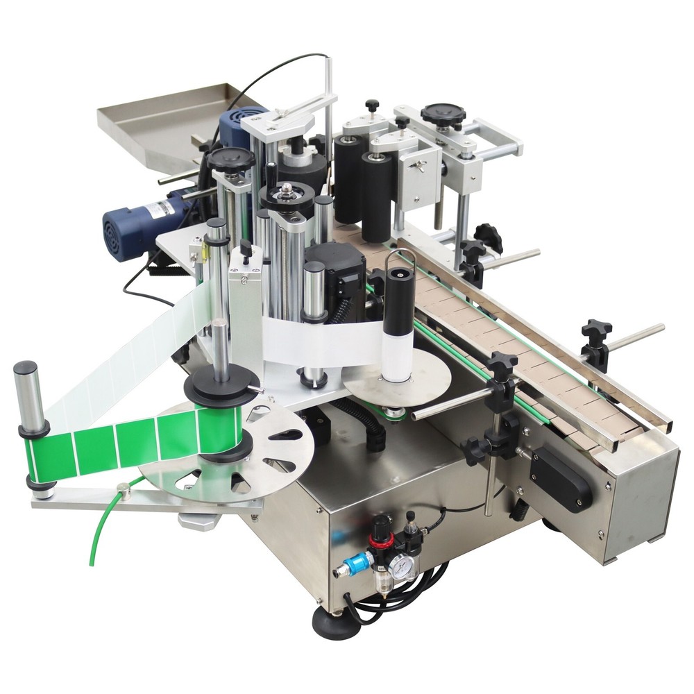 110V Desktop Automatic Round Bottle Labeling Machine for Transparent/Full Label