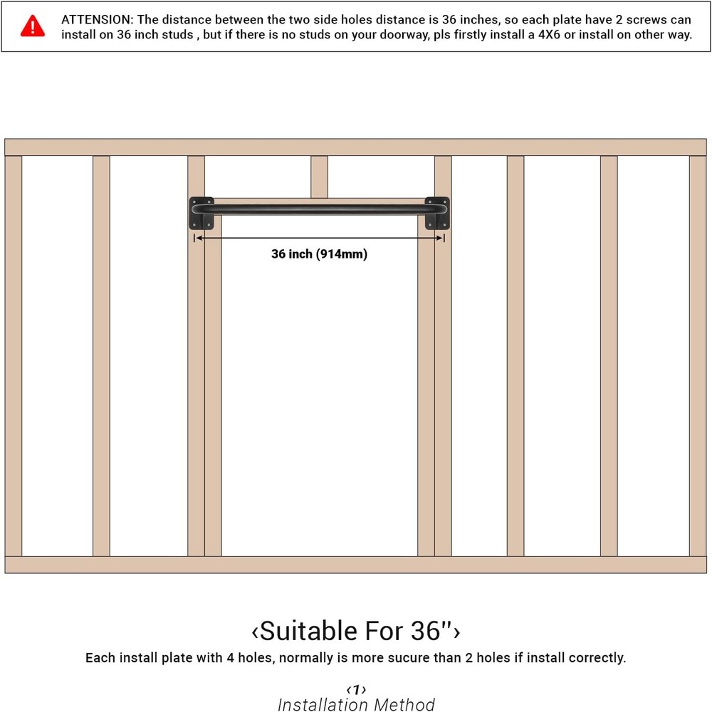 Wall Mounted Doorway Pull Up Bar Heavy Duty Strength Training Pull-Up Bars