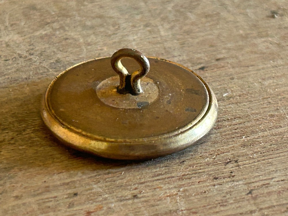 Fancy Monogram Button Brass Tone 1-1/8" Mystery Unknown Unbranded Vintage Help