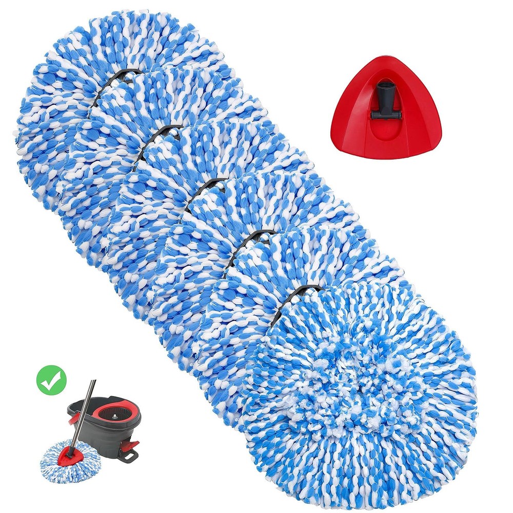 6+1 Pack Spin Mop Replacement Head Compatible With O Ceda Easywring 1tank System