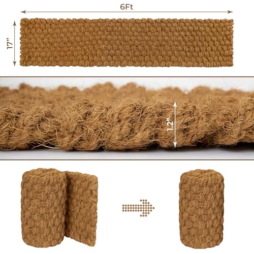 17” x 6 Ft Garden Pathway, 100% Natural Coco Coir Roll 17" x 6Ft - Rectangular