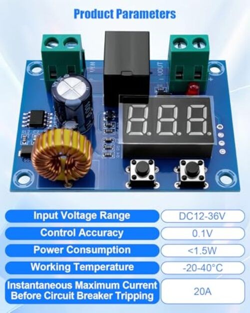 DC12-36V Digital Battery Disconnect Switch, Current Cutoff Low Voltage Module