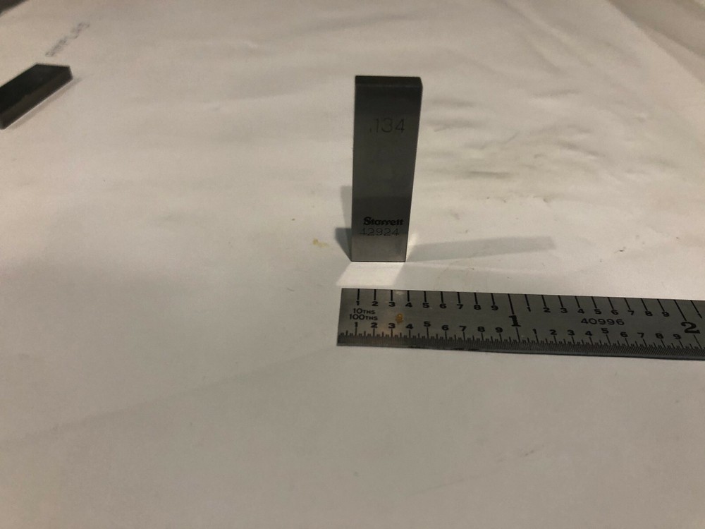 .134" Starrett Rectangular Steel Gage Gauge Block.