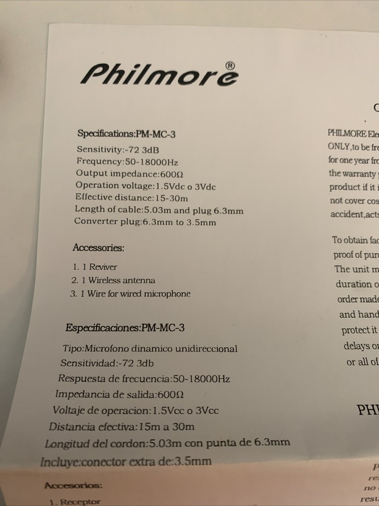 Philmore Super Professional Microphone PM-MC-3