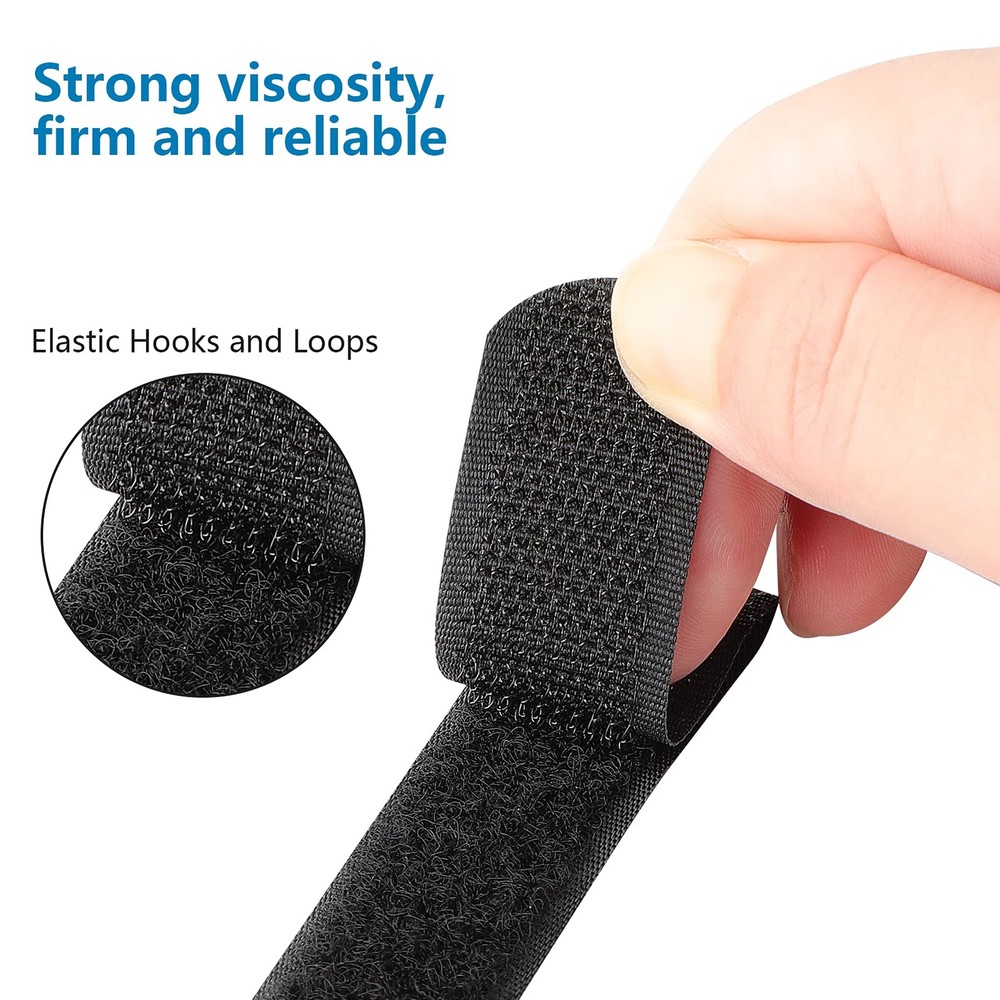 25 Pack 12 Inch Reusable Fastening Cable Straps Hook and Loop Cinch Cable Ties