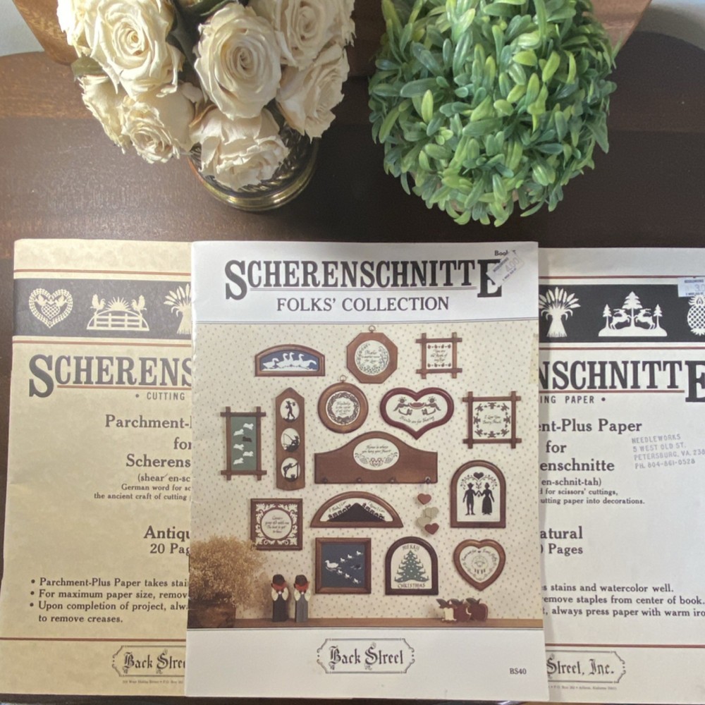 Back Street Scherenschnitte Folks' Collection Pattern Book Parchment-Plus Set