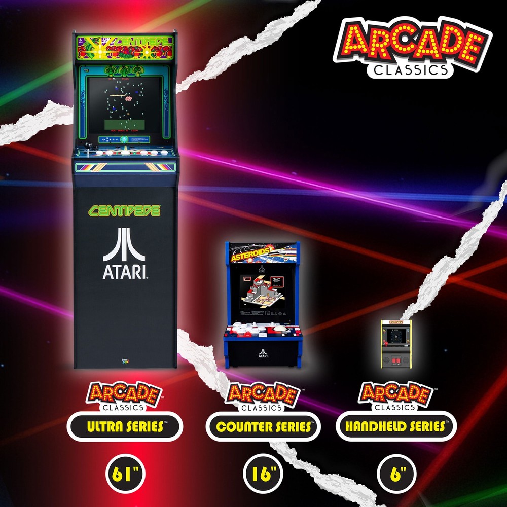 Arcade Classics Atari Asteroids Counter Series Arcade Game with 8 Inch Screen