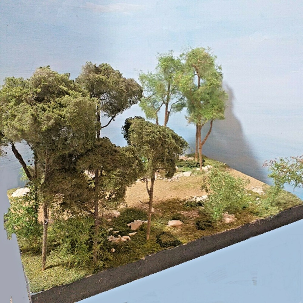 Diorama pine and deciduous trees, scale 1/32 to 1/87
