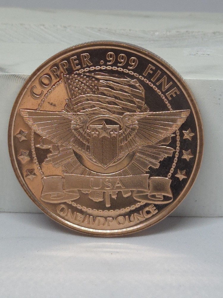 1 Oz. Solid .999 Fine Copper Round - Alien Design