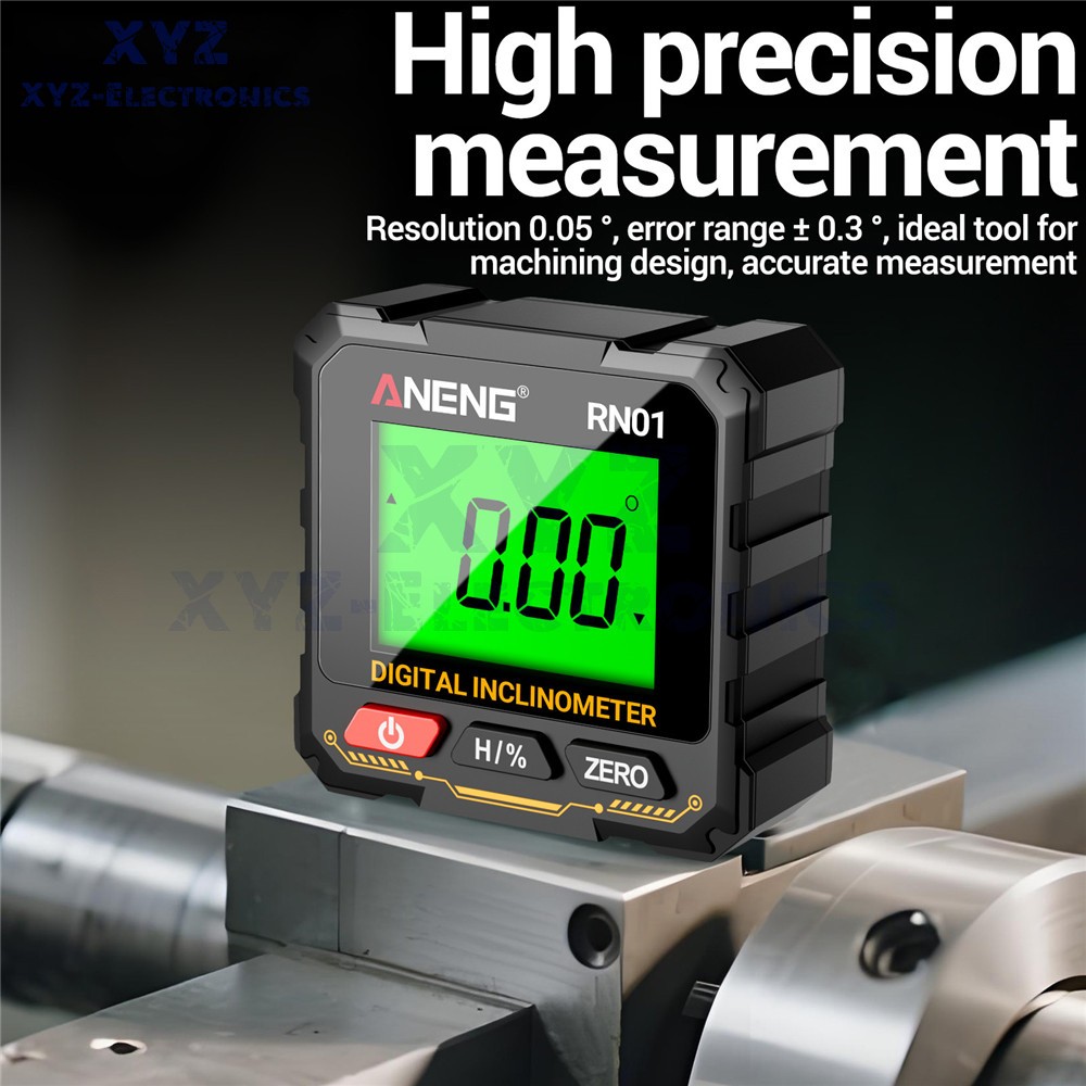 ANENG Digital Angle Finder Magnetic Protractor Level Box Inclinometer Tool 360°