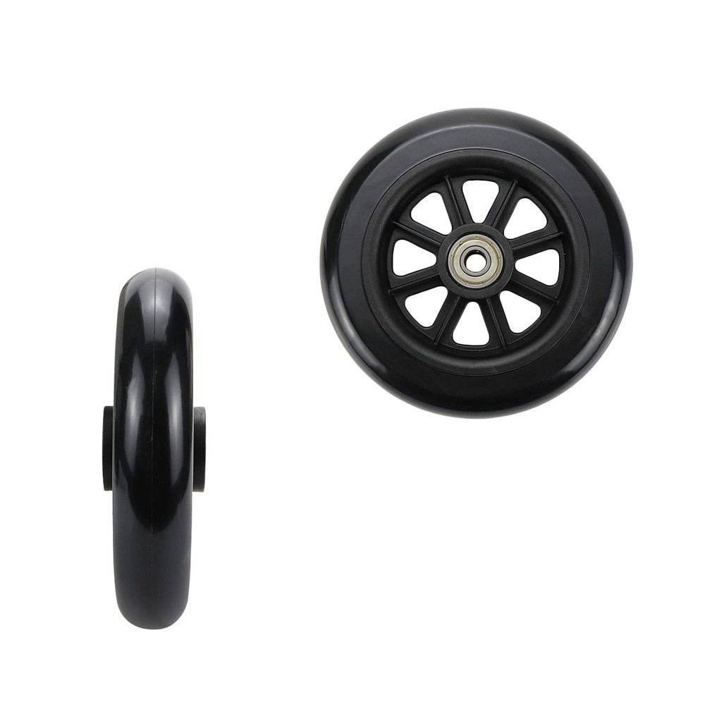 Wealrit Black Solid Walker Wheels Replacement - 5 Inch Drive Rollator Wheels ...