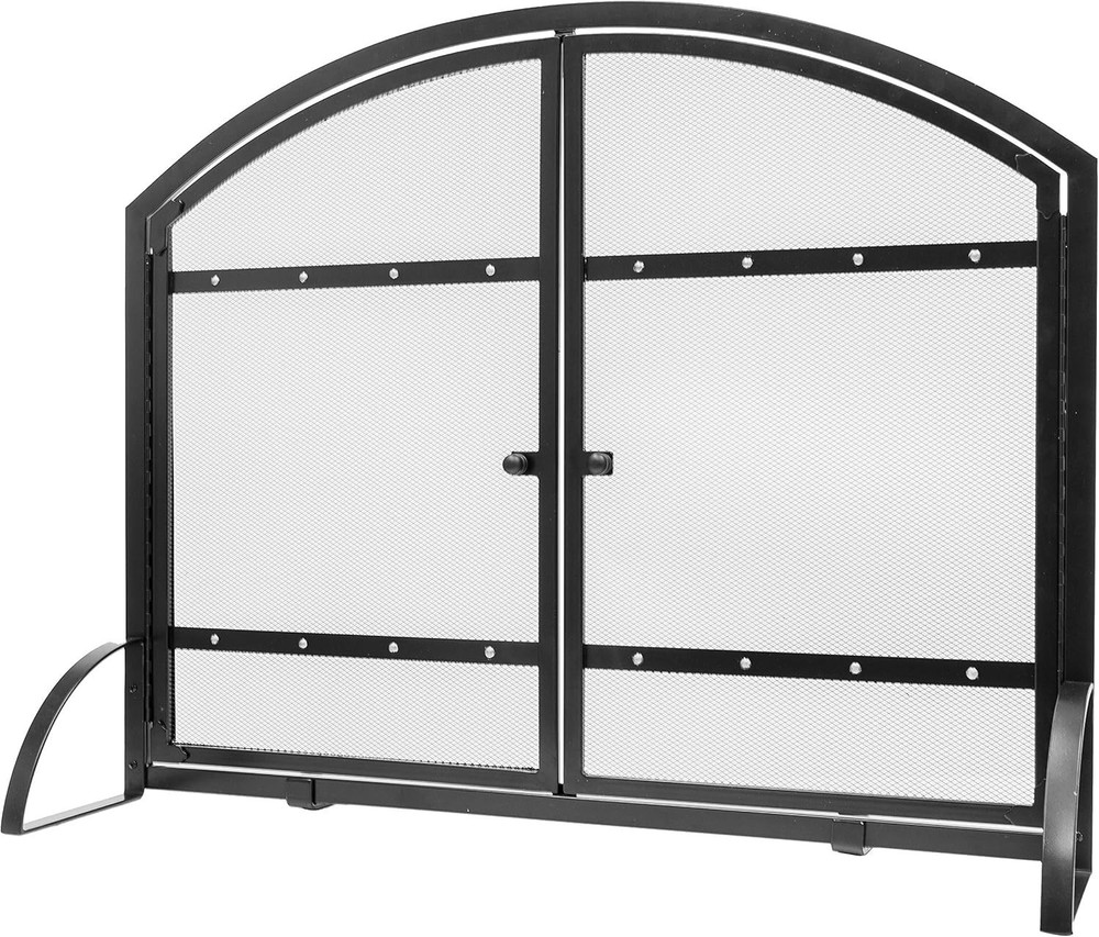 Fireplace Screen with Doors Harper Arched Design Decorative Guard Screen