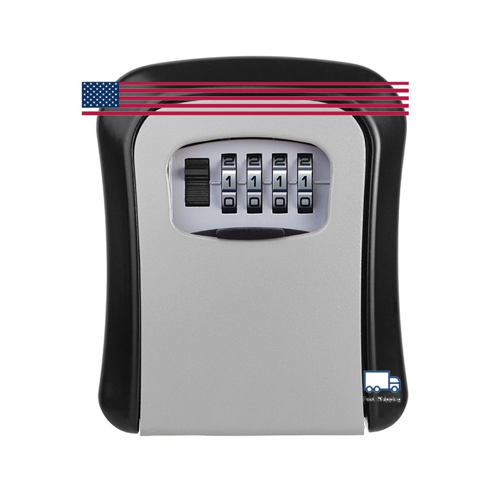 4 Digit Key Safe Lock Box Combination Wall Mount Security Storage Case Organizer