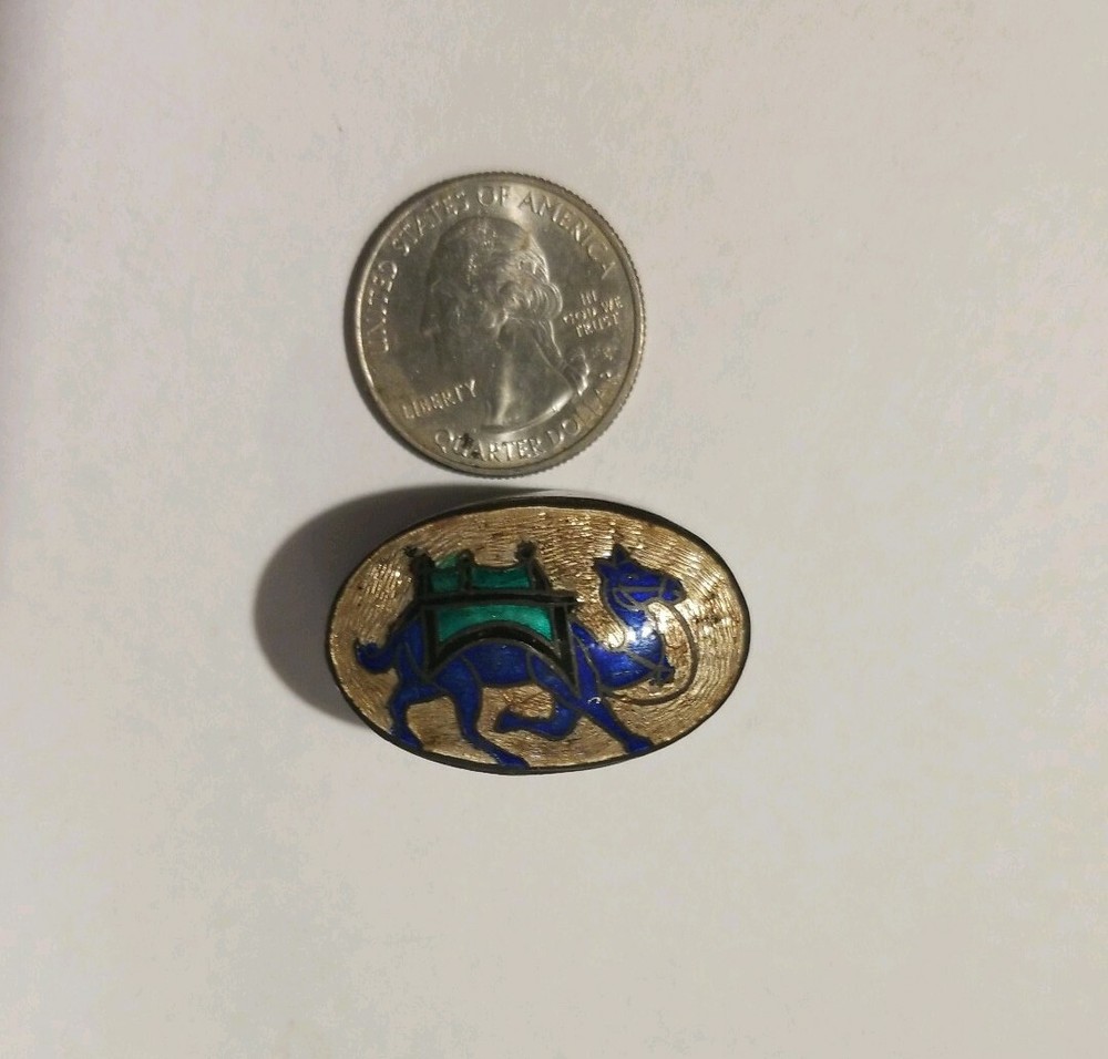 Antique Sterling Enamel CAMEL Llittle Box