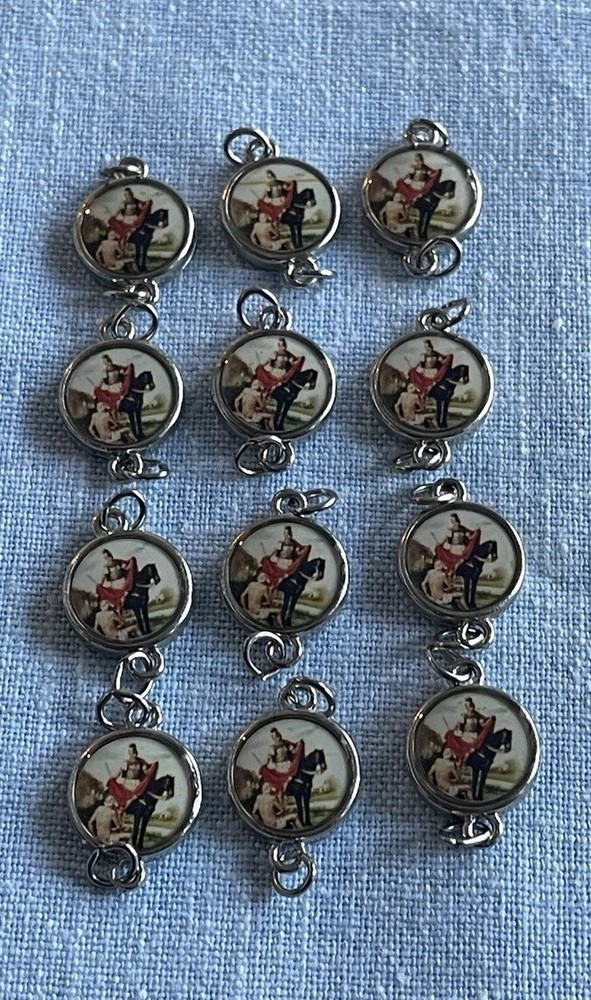 St Martin De Tours Rosary Beads Links Connectors Silver Tone