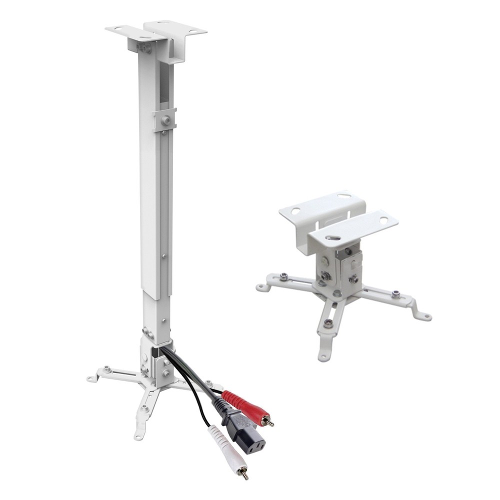 Universal Extendable Tilt DLP LCD Ceiling Projector Mount Bracket 44 lbs - White