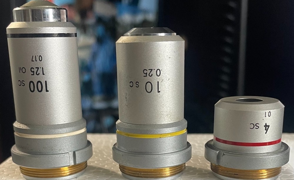 3 Objective Set ,4x,10x,100x oil , for NIKON Microscope Model SC