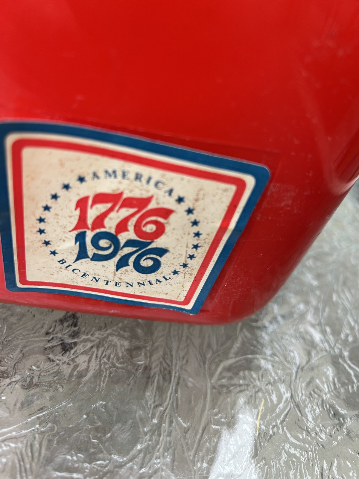 Vintage 1776-1976 Bicentennial Red Blue Cooler Patriotic USA Holiday Camping