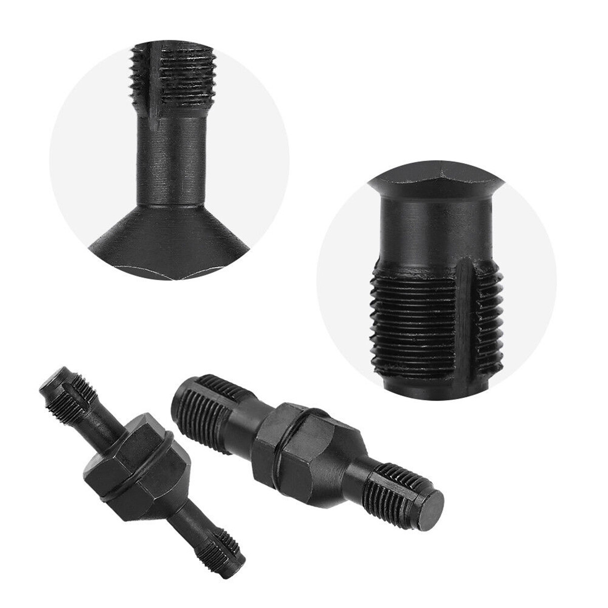 2PCS Spark Plug Hole Thread Chaser 10 12 & 14 18mm Re-threader Tap Cleaning Tool