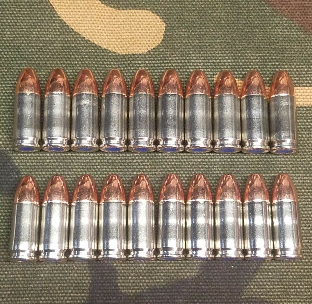 9MM LUGER SNAP CAPS SET OF 20 (NICKEL+BLUE) REAL 115GN WEIGHT!!!