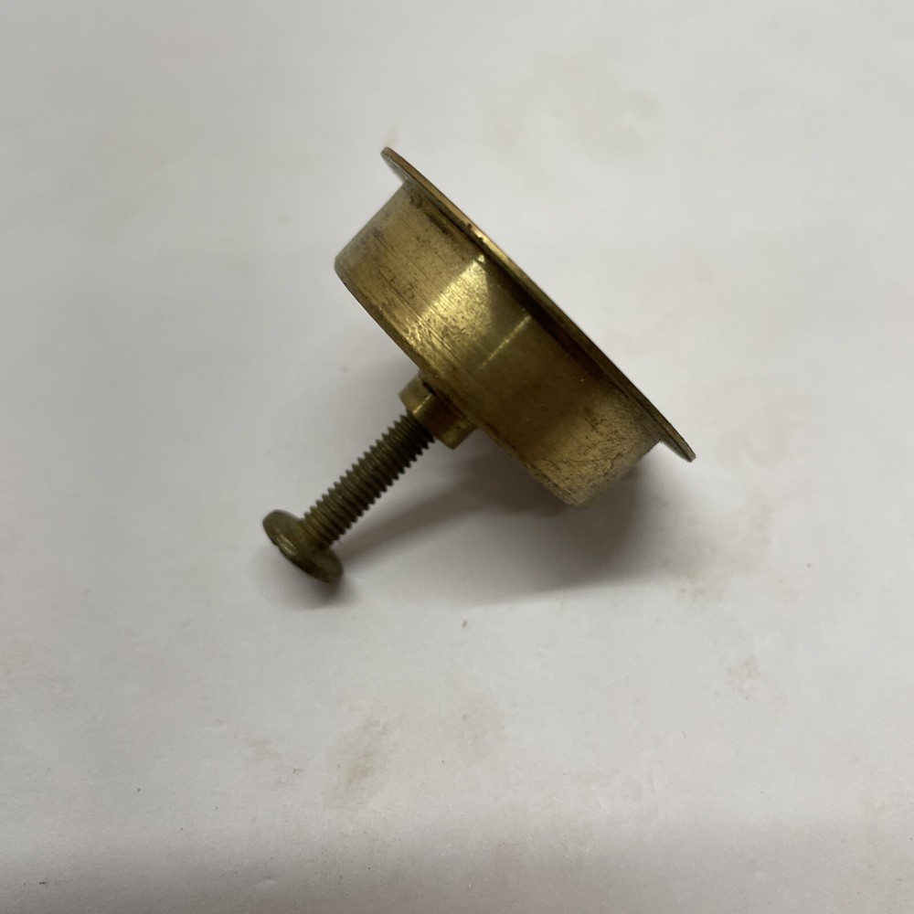 1 Vintage Solid Brass inlay Drawer Cabinet Door Knobs Pull with screws 1 1/2"