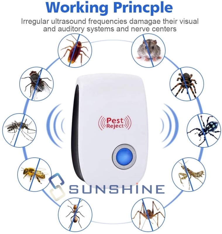 2X Electronic Repellent for Mosquito, Roach, Rat, Flea, Mice, Spider, Fly, Mole