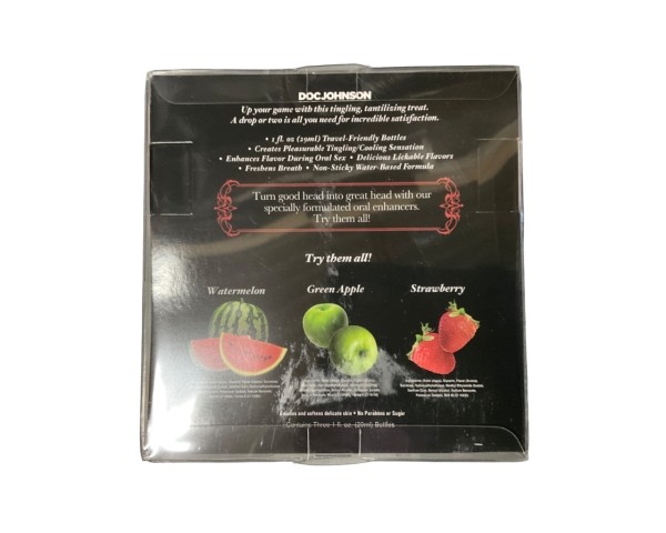 Doc Johnson GoodHead - Tingle Drops - Assorted Flavors - 3 x 1 oz