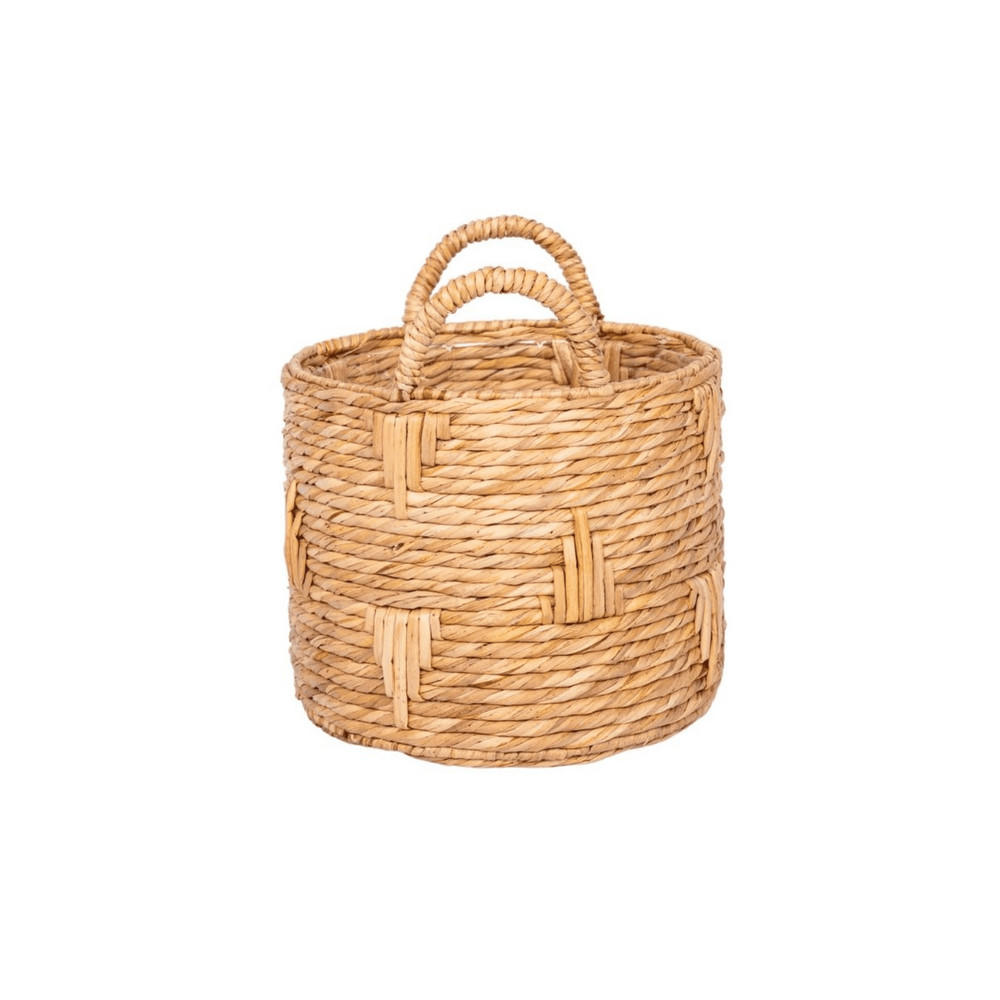 Athena 12" Round Bulrush Basket Planter