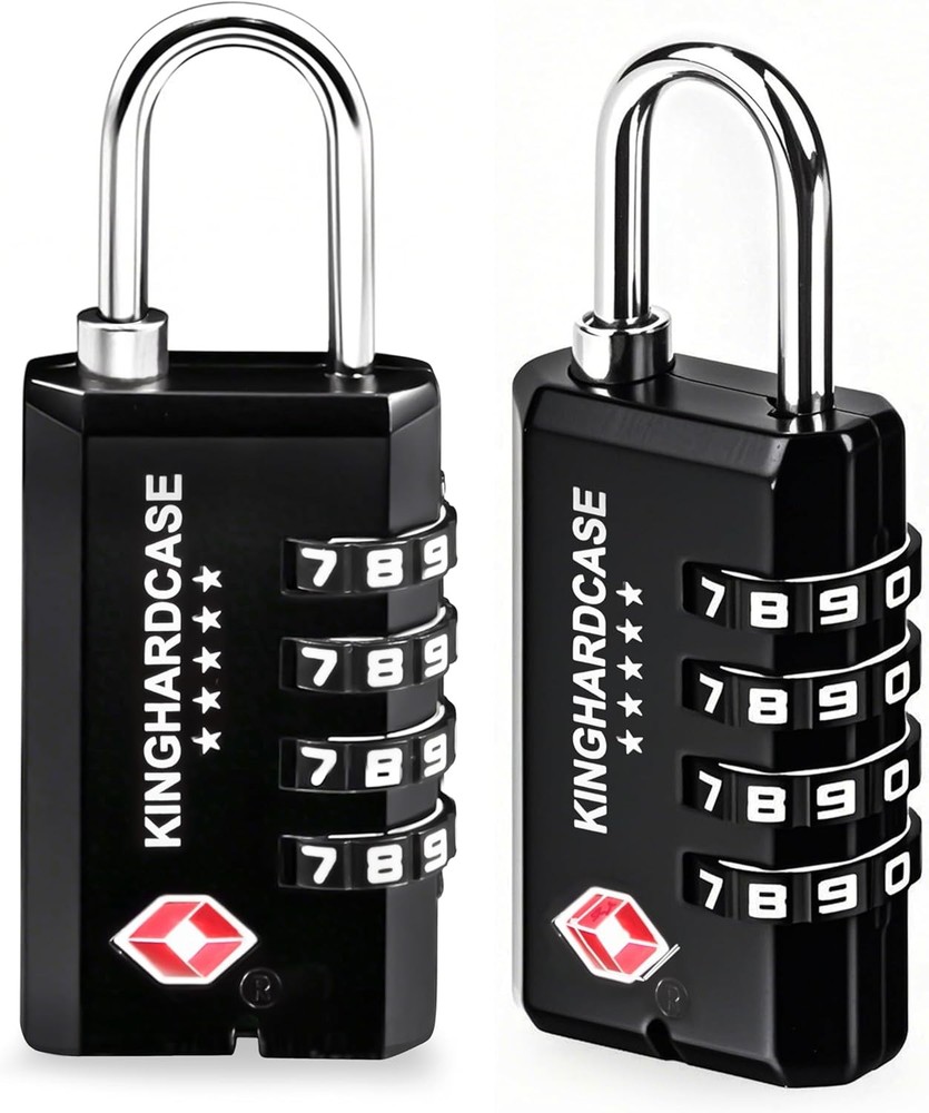 2 Pack TSA Approved Gun Locks, 4 Digit Combination Locks for Case, Black