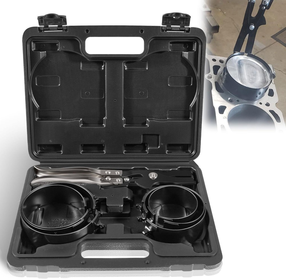 940387 Piston Ring Compressor Tool Set For Car Engine Piston Dia 2-7/8" - 4-3/8"