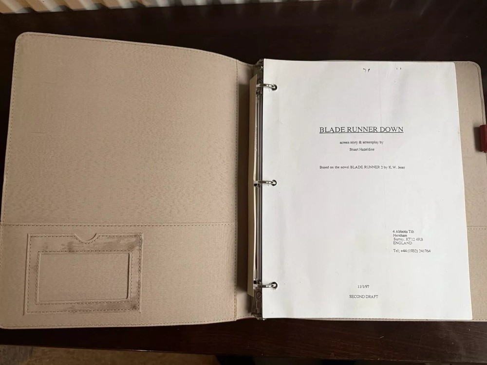Blade Runner 2: Copy of Proposed Second Movie Sequel Script in Leather Binder
