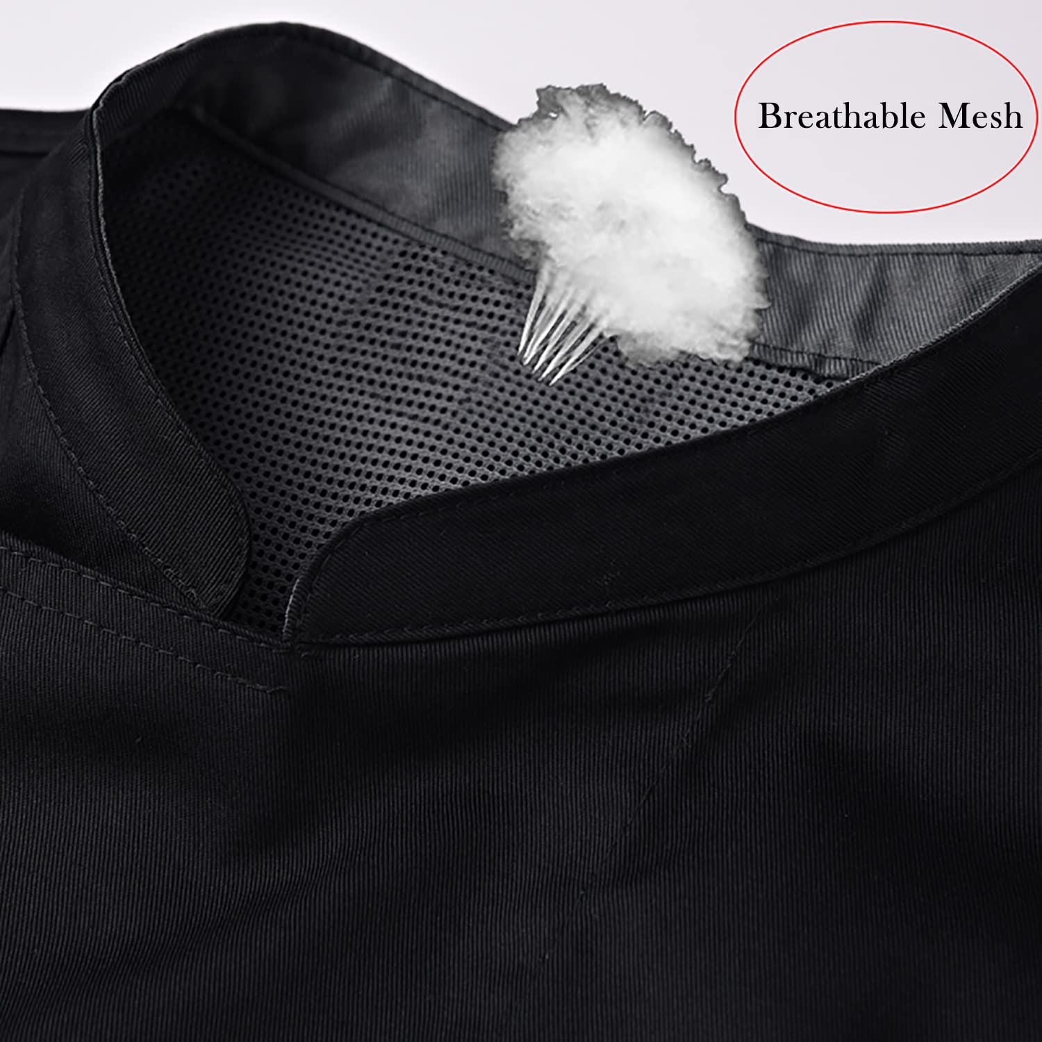 Unisex Zipper Chef Coat Short Sleeve Multi-Pockets Chef Jacket Back Mesh Chef...