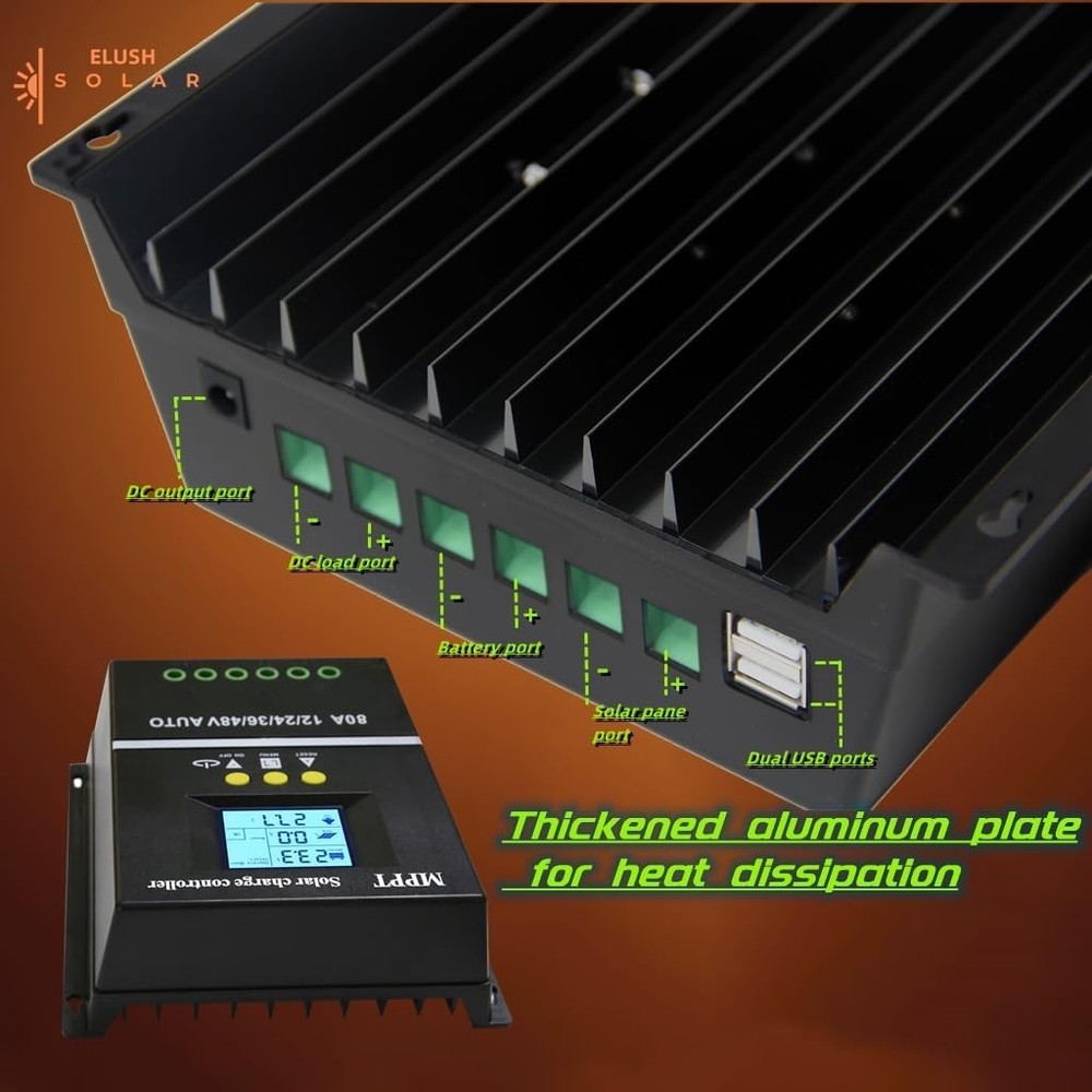 MPPT Solar Charge Controller 12V-48V with LCD & Dual USB - Smart Energy Solution