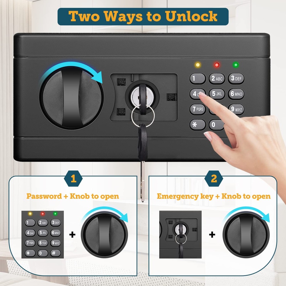 43.3'' Tall Fireproof Wall Safe Between Stud, Heavy Duty Flush In Wall Safe W...