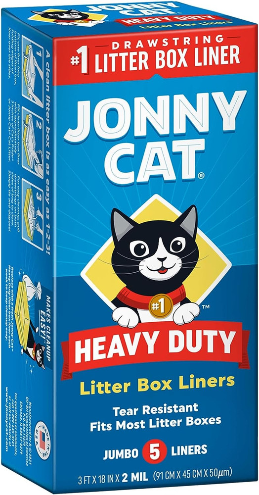 Litter Box Liners: Heavy Duty Tear & Leak Resistant Drawstring Close
