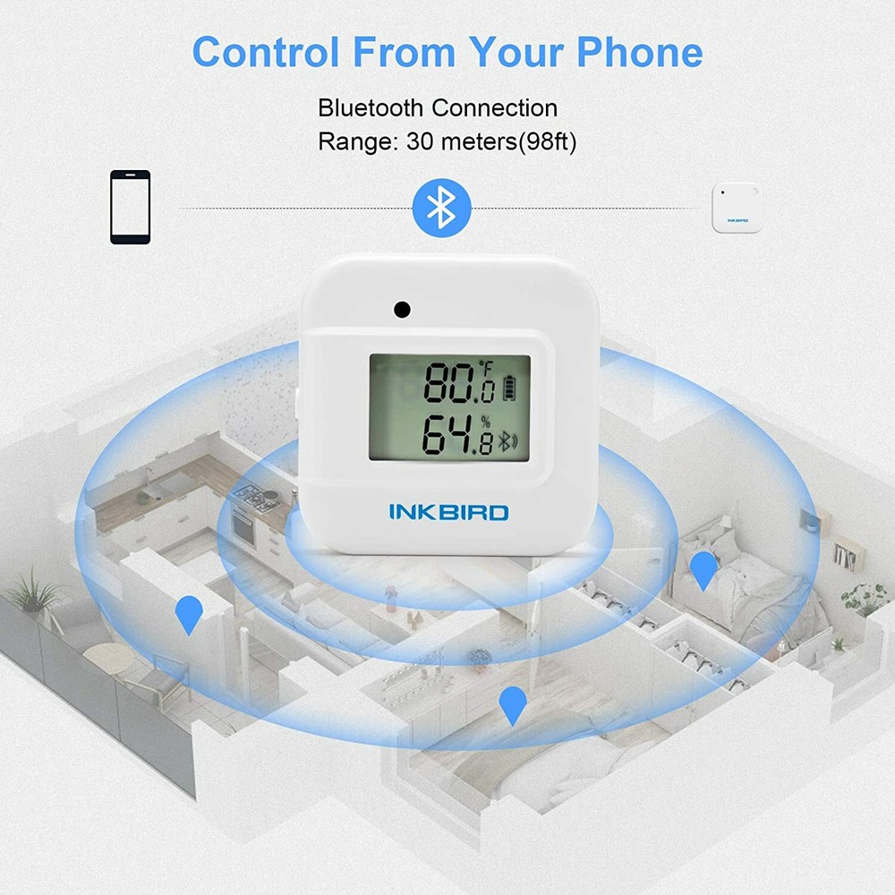 Bluetooth Temperature Humidity Thermometer Data Loggers IBS-TH2 External Probe