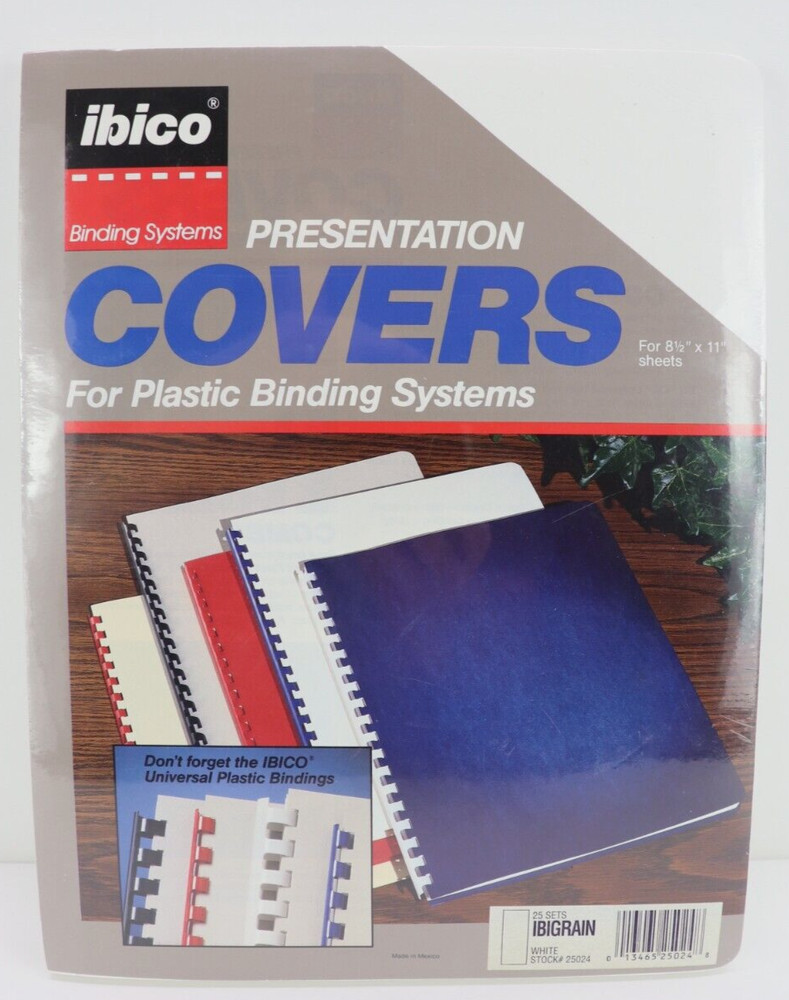 White Presentation Covers IBICO binding systems for COMB Binding Systems 25 New
