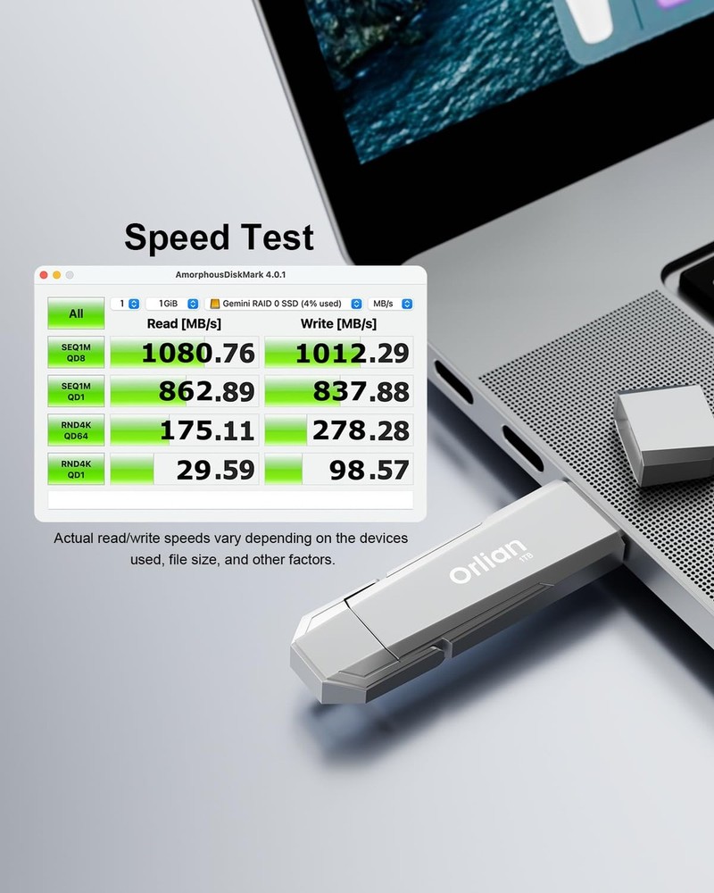 1TB External Portable SSD USB Solid State Drive Up to 1000MB/s USB 3.2 Gen 2 ...
