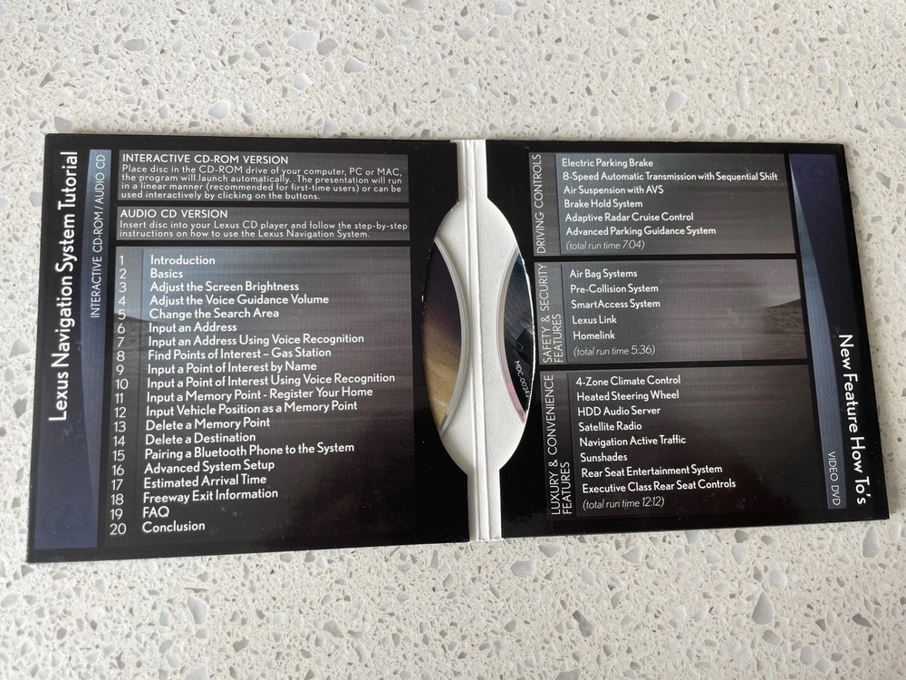 2007 2008 LEXUS LS460 NAVIGATION SYSTEM TUTORIAL INTERACTIVE CD ROM AUDIO CD OEM