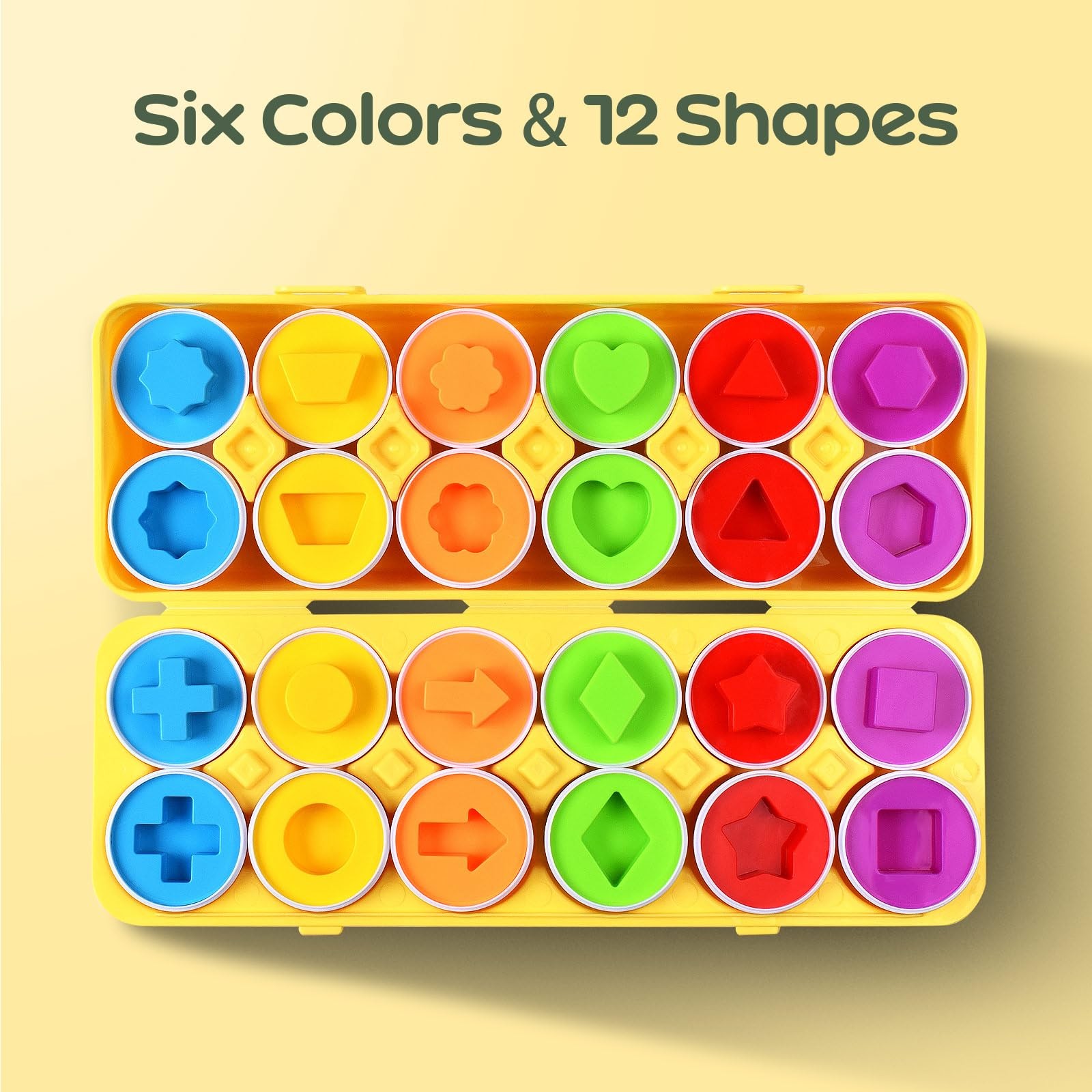 Matching Eggs Toys Color & Shape Recognition Sorter Puzzle, Montessori Toys f...