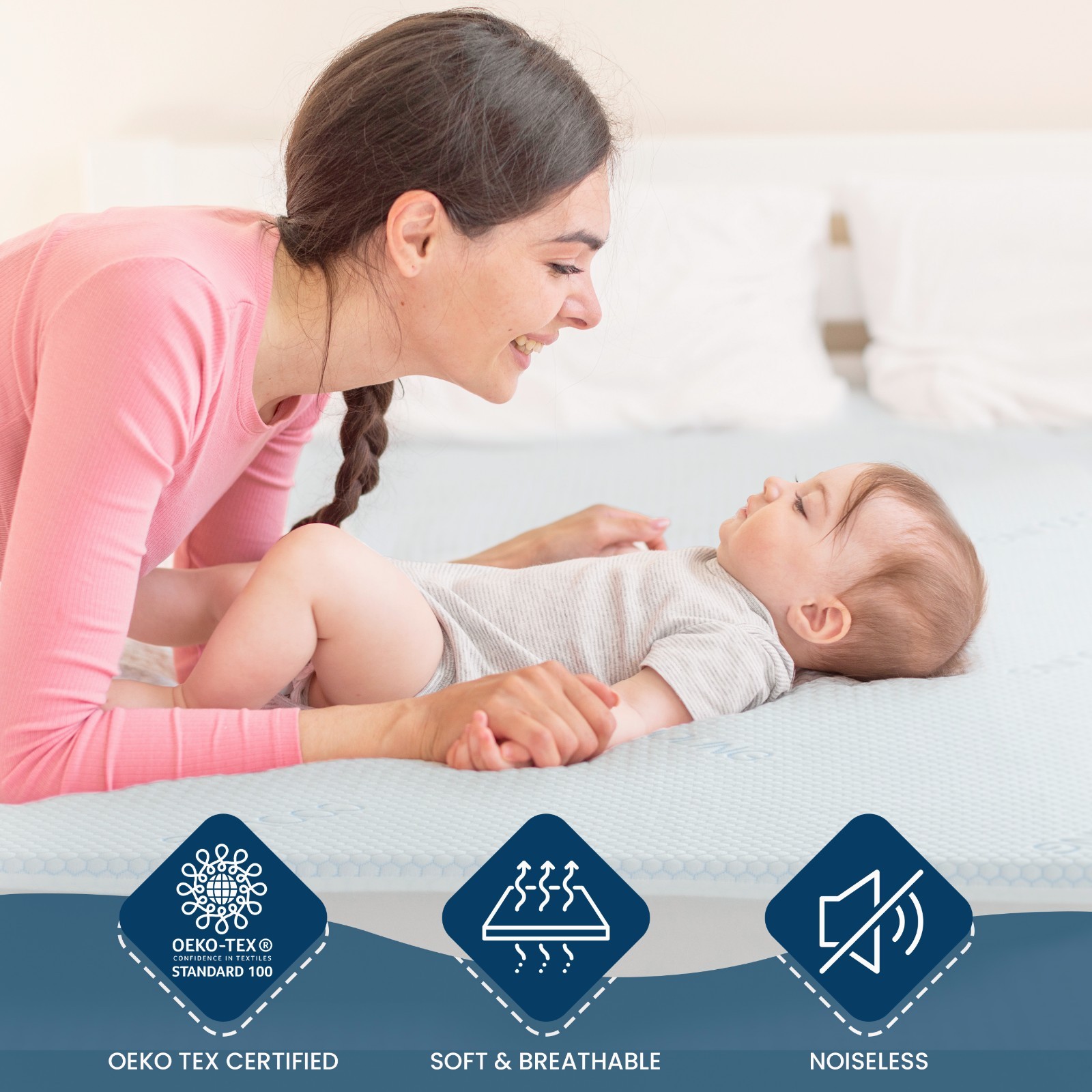 Cooling Mattress Protector Hypoallergenic & Breathable Waterproof Mattress Cover