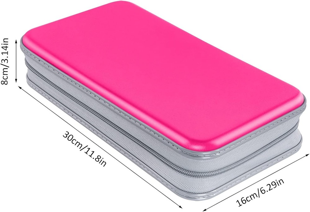 CD Case Holder, 80 Capacity CD/DVD Holders Wallet Hard Plastic Pink