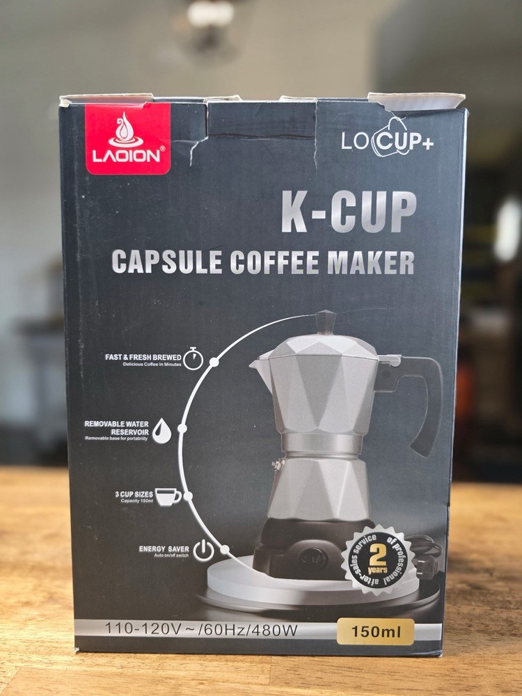 Laidion K-Cup Capsule Coffee Maker 150ml Single Serve Compact New Open Box
